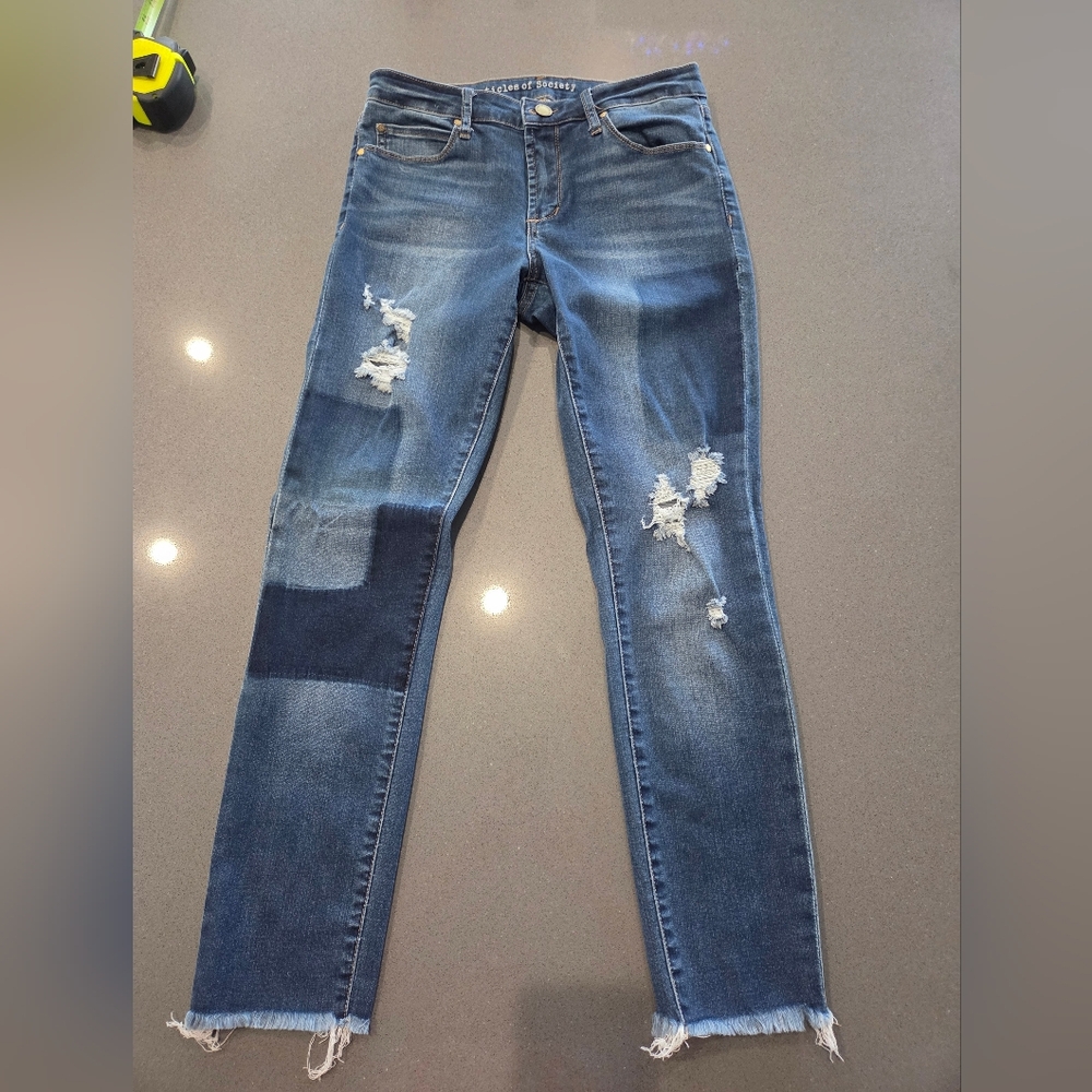 Articles Of Society Blue Distressed Skinny Jeans